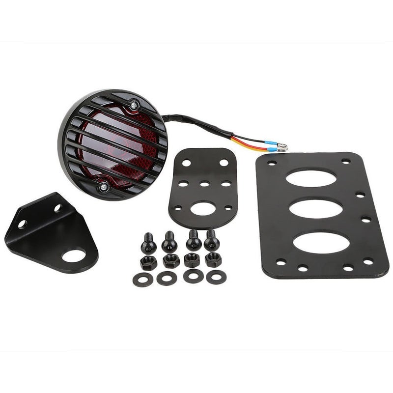 PACASK Red Motorcycle Tail Light Side Mount Vertical License Plate Bracket for Yamaha, Suzuki, Kawasaki etc. - Image 1